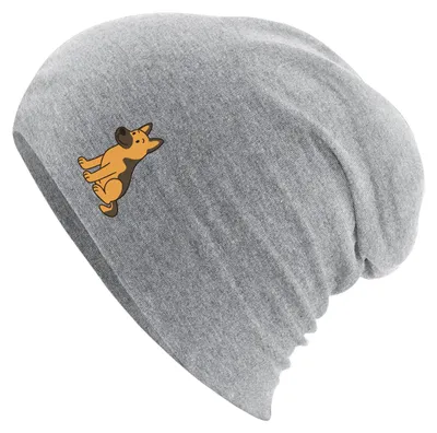 Produktbild von Huuraa Beanie Deutscher Schäferhund Schäfi Comic Heather Grey One Size Baumwolle und Elasthan Mütze Geschenkidee