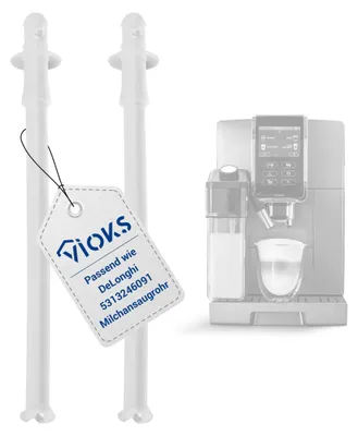 Produktbild von Ansaugrohr 2x passend wie DeLonghi 5313246091 Milchsaugschlauch Milchsaugrohr für Kaffeemaschine