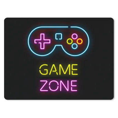 Produktbild von MuchoWow® Gaming Mauspad Mousepad Controller - Spiel - Neon - Schwarz - Zitate - Spielzone 23x19 cm - Mousepads - Maus Mat - Pad - Mausunterlage - Schreibtischunterlage - Mauspad - Coole Schulsachen für Teenager