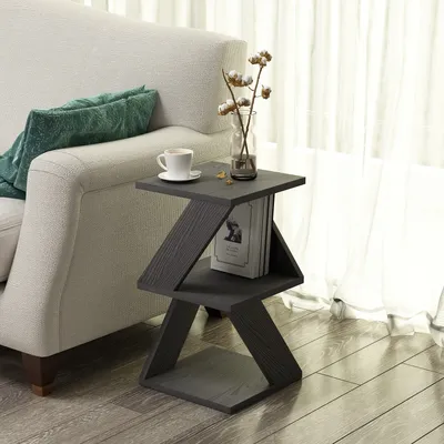 Produktbild von Skye Decor, Albeni - Black, Wooden, Beistelltisch, Schwarz, 100 % MELAMINBESCHICHTETE SPANPLATTEN, 29,6 x 29,6 x 54,2 cm