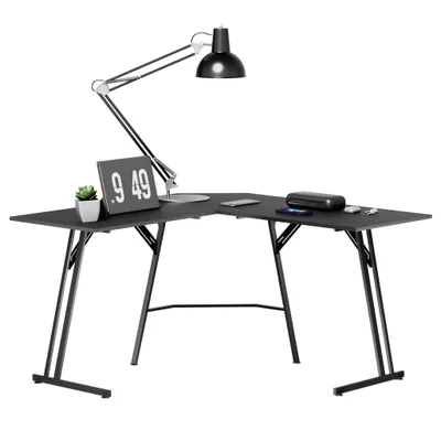 Produktbild von LARS360 L-förmiger Schreibtisch für Gamer, 120 cm Eckschreibtisch Computertisch mit Monitorständer, Bürotisch für PC, Gaming Tisch Schwarz