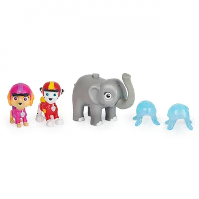 Produktbild von PAW Patrol Jungle Pups – Hero Pups Figuren-Set mit 2 Hundefiguren (Marshall & Skye) und einer Elefanten-Figur mit Wurffunktion, 3 Jahr(e), Paw Patrol, Mehrfarbig