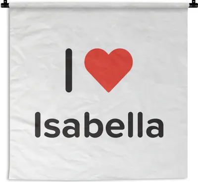 Produktbild von MuchoWow® Wandteppich Wandbehang Ich liebe - Isabella - Mädchen 150x150 cm Tapisserie Dekoration Wandtuch - Wohnaccessoires - Modernes