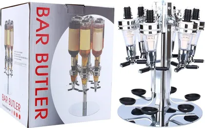 Image de Support mural rotatif pour 6 bouteilles, distributeur optique, boissons, vin, acier, bar-butler