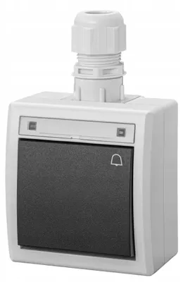 Image de Aquant 2K Bouton Retour Sonnette N/T Ip65 Gris 5005-65