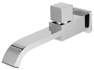 Produktbild von G1/2 Wand-Wasserhahn, einzelner kalter Wasserfall, Waschbecken, Wasserhahn, Badezimmerzubehör (Chromfarbe)