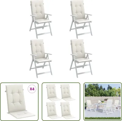 Immagine prodotto di The Living Store Cuscini per schienale alto 4 pz. Tessuto melange crema 120x50x4 cm