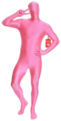 Produktbild von Morphsuits Pinker Morphsuit für Erwachsene, Ganzkörperanzug Herren Damen, Faschingskostüm - L (163cm-175cm)