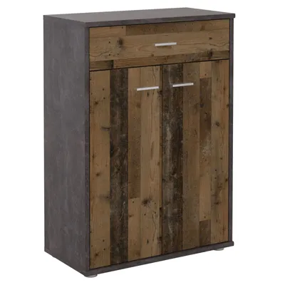 Produktbild von Kommode TOMMY Sideboard Schrank in dunkler Betonoptik/Old Style mit Schublade und 2 Türen