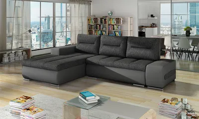 Produktbild von NABBI Ecksofa mit Zersetzung u Lagerraum Otelo L - dunkelgrau / grau