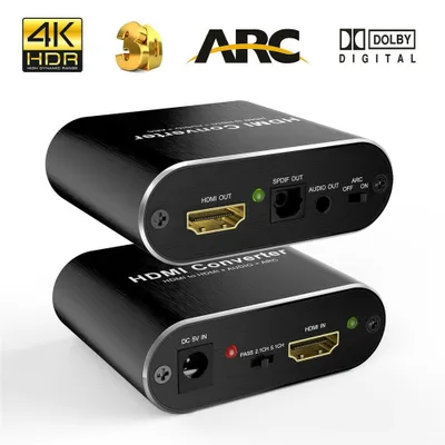 Produktbild von HDMI Audio Stereo Extractor Converter Adapter + Optical SPDIF 3.5mm / 1080p 4K