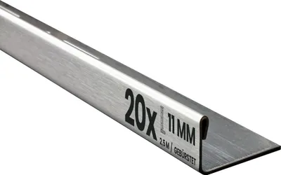 Produktbild von 20x L-Profil Edelstahlschiene Fliesenschiene Fliesenprofil L250cm 11mm gebürstet