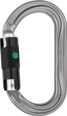 Produktbild von Petzl M33A BL, Gebogener Schnapper, Verschlusskarabiner, D-förmig, Aluminium, Grau, 25 kN