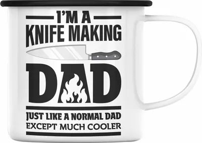 Produktbild von Trendation - Schmied Geschenk Emaille Tasse mit Spruch Hufschmied Emaille Emaille Tasse Geschenkidee Papa (Schwarz)