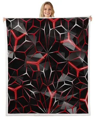 Image de Couverture de voyage multifonctionnelle en flanelle, design géométrique