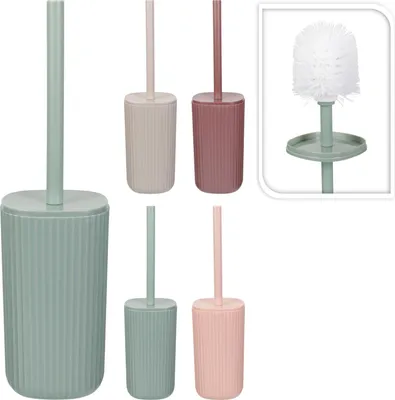 Imagen del producto de Escobilla para inodoro, con recipiente, de plástico, mate, 35 cm, 1 unidad