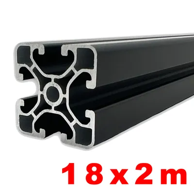 Produktbild von Alu Nutenprofil 40x40 mm Nut 8 Länge 18 x 2 m schwarz eloxiert E6/C35  - ultraleicht 2 m Pakete Alu Nut  Profil Nutprofil - 36 m