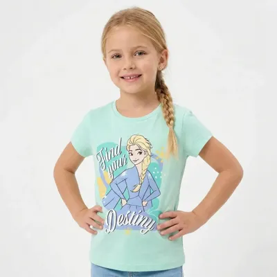 Produktbild von Disney Die Eiskönigin Elsa Kinder Mädchen T-Shirt – Grün / 104