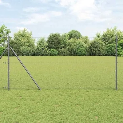 Produktbild von Sechskantzaun in Grau, 1x10 m, aus Stahl für Garten und Hof, Sichtschutz für Kaninchen, Hühner und Haustiere