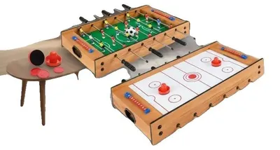 Obrázek produktu pro Víceúčelový stůl, 2 v 1: fotbal a stolní hokej, kompletní příslušenství, FXCPIWIEDUKSP0