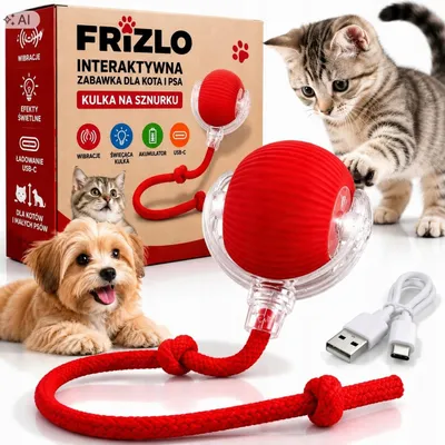 Produktbild von Interaktiver Ball für Hunde und Katzen - Selbstdrehender Spielball mit LED und USB
