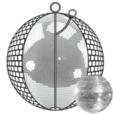 Produktbild von Spiegelkugel 75cm - silber - Discokugel Echtglas - 10x10mm Spiegel - PROFI Serie