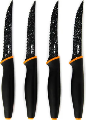 Immagine prodotto di Excelsa set di 4 coltelli da bistecca in acciaio 22x2,5x2 cm nero
