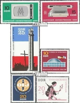 Produktbild von Briefmarken DDR 1966 Mi 1204-1205,1206,1212-1213, 1220 (kompl.Ausg.) gestempelt Leipziger Herbstmesse