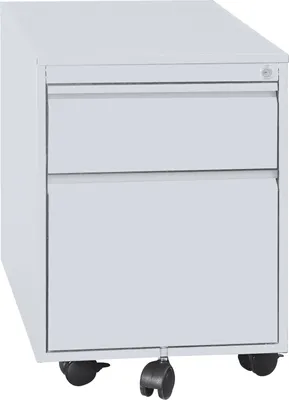 Produktbild von ClassiX Rollcontainer, Frontgriffleiste, 2 Schubladen, 626 x 400 x 590 mm, lichtgrau