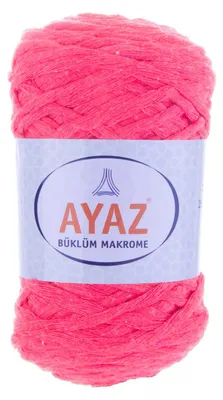 250g Strickgarn Büklüm Makrome Baumwollgarn neonrosa