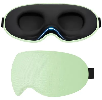 Image de Masque de sommeil pour les personnes dormant sur le côté, hommes et femmes, conception 3D améliorée, masque de sommeil confortable avec élastique réglable, doux pour la peau, opaque, masque ergonomique pour dormir, voyager, etc. – Cyan