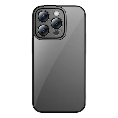 Zdjęcie produktu dla Baseus przezroczyste etui z brokatem i bezpiecznym szkłem dla iPhone'a 14 Pro Max (czarny)