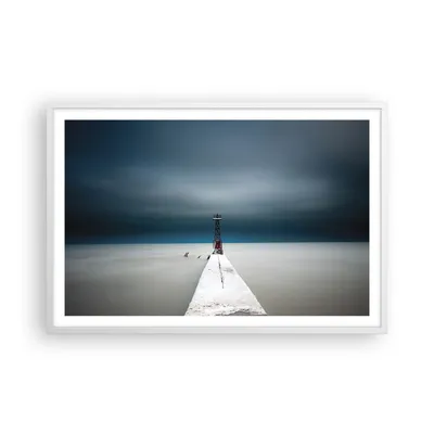Produktbild von Gerahmtes Poster - Weißer Rahmen - Turm Strand Himmel - 91,5x61 cm - Wand Bild - Wanddeko - Wandbilder - Kunstposter - Wandposter - Bilderrahmen - Bilder - Kunstdruck Wanddekoration - P2WAA91x61-4988