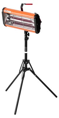 Image de Lampe de durcissement infrarouge SucceBuy, avec fonction manuelle et sur pied, puissance de 2000 W, minuterie réglable de 0 à 90 minutes, lampe de durcissement automatique avec fonction de chauffage et support, adaptée aux cabines de peinture et de cuisson jusqu'à 32 m²