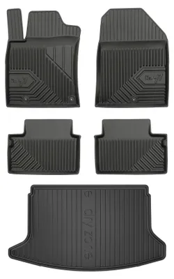 Productafbeelding van Rubberen automatten + kofferbakmat voor Hyundai i30 III vanaf 2017 (hatchback) – 5-delig, zwart, op maat – Wielganizator