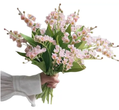 Künstliche Maiglöckchen, 8 Stück, 40 cm, rosa, für Deko