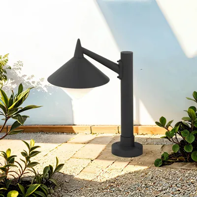 Produktbild von Stehleuchte außen IP44 E27 40 cm Grau Aluminium Vintage Hof Terrasse Wegeleuchte