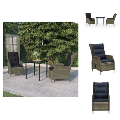 Immagine prodotto di vidaXL Set da pranzo da giardino 3 pezzi marrone - Set di mobili da giardino