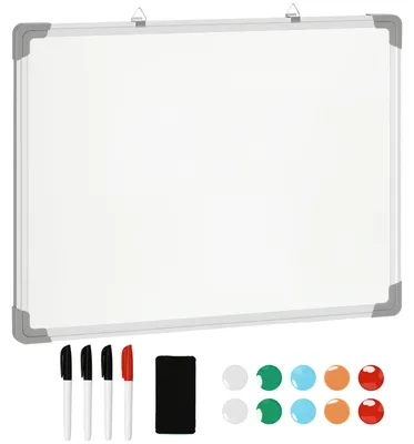 Produktbild von Whiteboard Magnettafel, leicht abwischbar, mit 4 Markern, 10 Magneten, 1 Radierer, 60 x 1,8 x 45cm