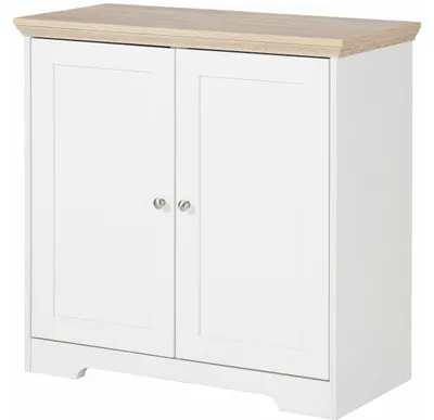 Produktbild von Kommode >Nantes< in Eiche Nachbildung / Weiß - 82x80x39cm (BxHxT)