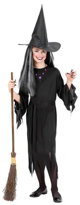 Produktbild von WIDMANN Kinderkostüm Hexe Kleid schwarz Größe 104 / 2-3 Jahre