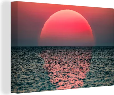 Produktbild von OneMillionCanvasses® - Leinwandbilder - 140x90 cm, Sonnenuntergang auf dem Meer, Wandbilder Kunstdruck Wanddekoration