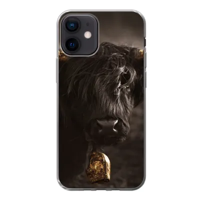 Produktbild von MuchoWow® Handyhülle Schutzhülle Hülle für iPhone 12 Schottischer Highlander - Fell - Schwarz Silikon Softcase Handy Hülle - Schutzhülle
