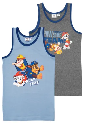 Zdjęcie produktu dla Kamizelka Paw Patrol dla chłopców dziecięca koszulka tank top bielizna niebieski/szary (2 sztuki) 122/128