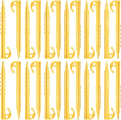 Imagen del producto de Tentharingen de plástico, 14,5 cm, paquete de 24 unidades, ideales para camping y jardinería