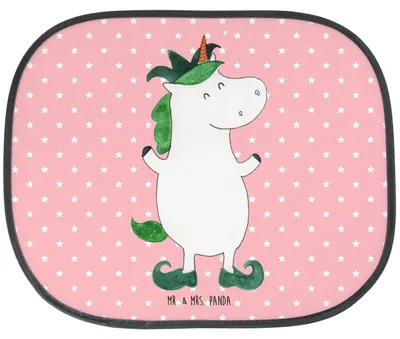 Produktbild von Mr. & Mrs. Panda Sonnenschutz Auto Einhorn Joker - Rot Pastell - Geschenk, Einhörner, Mittelalter, hitzeschutz, Unicorn, Kasper, Seitenscheibe, Fürs, Hofnarr