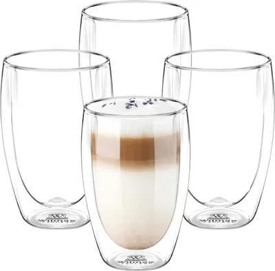Produktbild von Zestaw szklanek Wilmax 4-częściowy 500 ml z podwójnymi ściankami WL-888735/A4