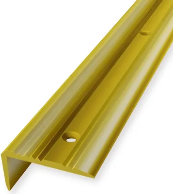Produktbild von Treppenkantenprofil 23 x 43 x 2500 mm Treppenkante Winkelleiste Treppenprofil Messing Poliert Geriffelt Versenkt Gebohrt Küberit