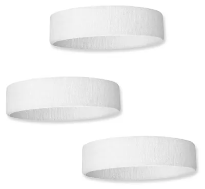Image de Bandeau de sport fKiZanthene, blanc, lot de trois, bandeaux pour le front, pour femmes et hommes
