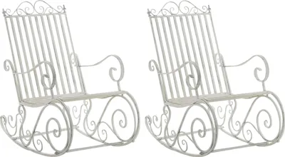 Produktbild von Set mit 2 antiken Schaukelstühlen – Terrassenstühlen – Schaukelstühlen